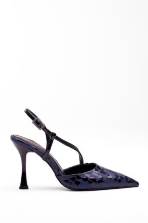 Alternative view of SİYAH YILAN DESENLİ TOPUKLU AYAKKABI