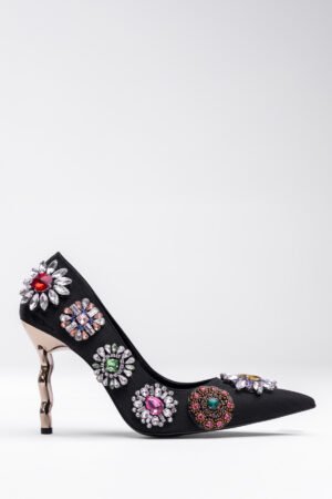 DOĞAL TAŞLI ZİKZAK TOPUKLU AYAKKABI