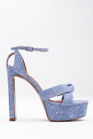 DENIM TAŞ İŞLEMELİ PLATFORM AYAKKABI