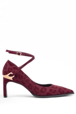 Alternative view of Mary Leopar Desenli Bilekten Bağlamalı Stiletto